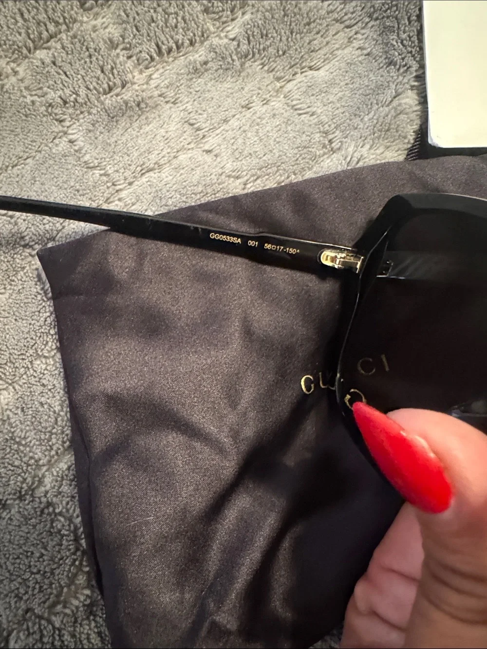 Gucci Black Oversized Square Sunglasses